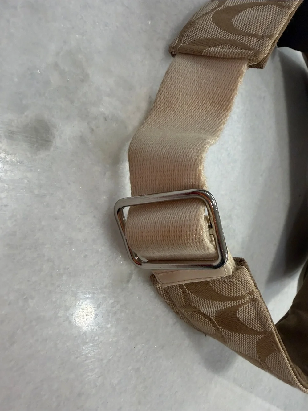 Coach Signature Canvas Visor in Tan and Cream
